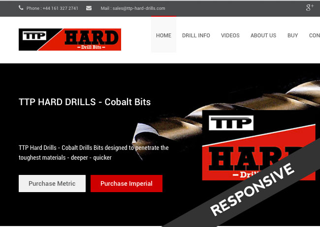 ttp hard drills website brochure design
