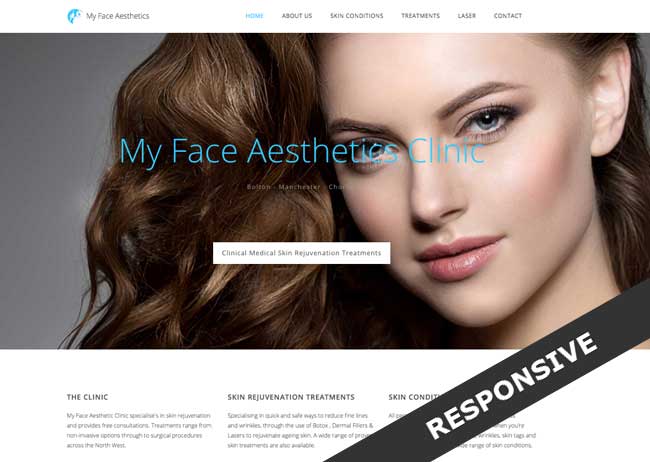 laser hair removal and skincare clinic my face Aesthetics new website and branding