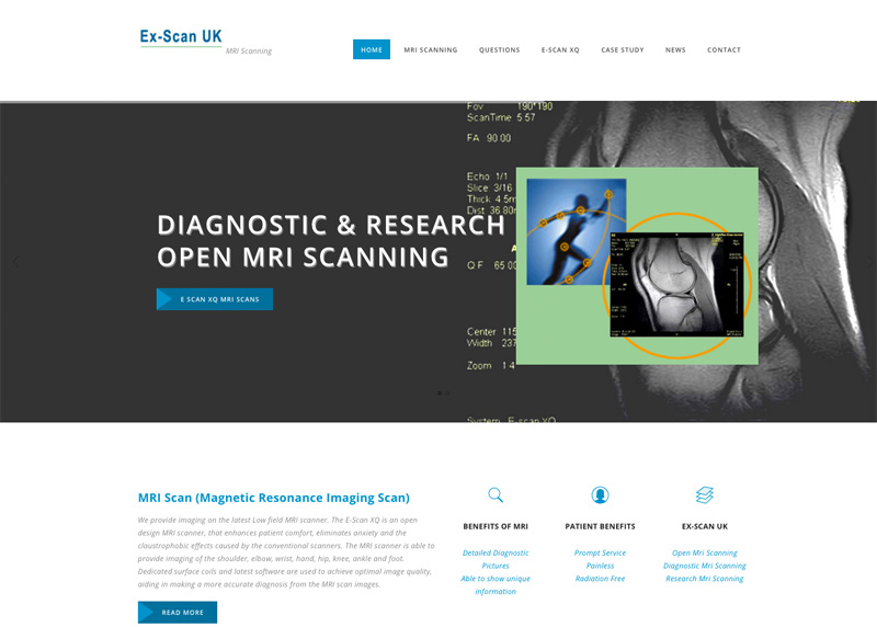 website design for MRI scanning centre